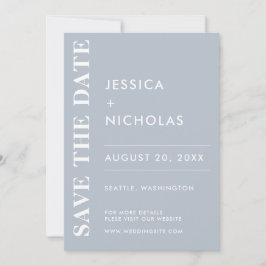 Minimal Modern Dusty Blue Hochzeit Save The Date