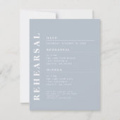 Minimal Modern Dusty Blue Probe Dinner Elegante Einladung (Vorderseite)