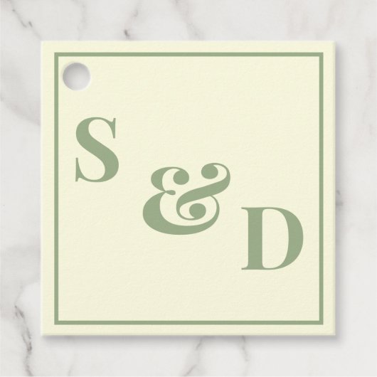 Minimal Modern Editable Wedding Geschenkanhänger (Vorderseite)