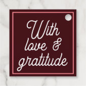 Minimal Modern Editable Wedding Geschenkanhänger (Rückseite)