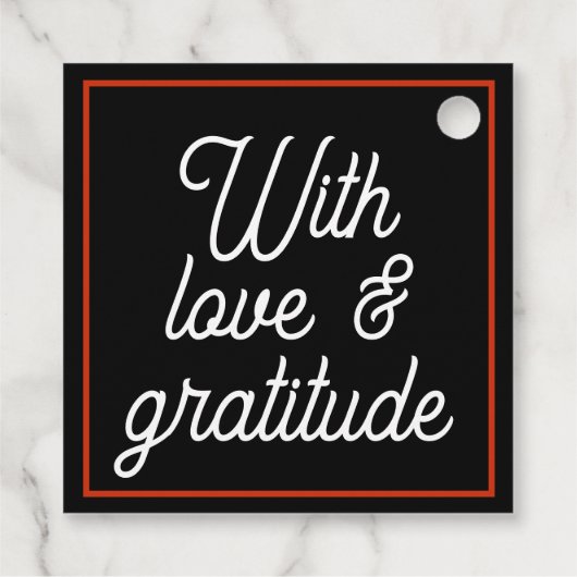 Minimal Modern Editable Wedding Geschenkanhänger (Rückseite)