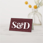 Minimal Modern Editable Wedding Platzkarte (Rückseite)