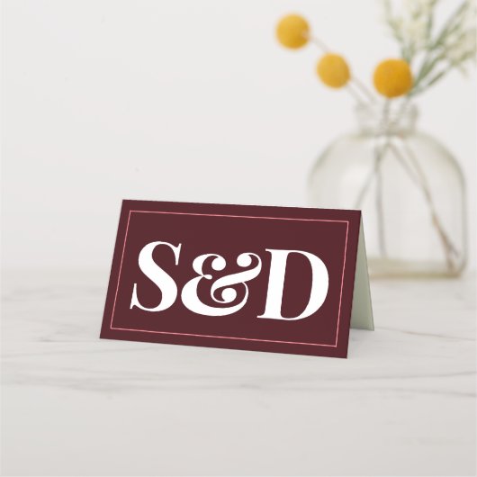 Minimal Modern Editable Wedding Platzkarte (Rückseite)