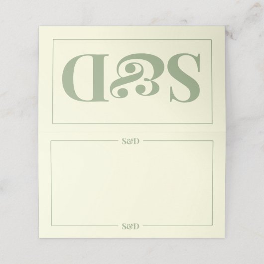 Minimal Modern Editable Wedding Platzkarte (Außenseite Aufgefaltet)
