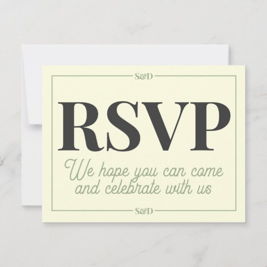 Minimal Modern Editable Wedding RSVP Karte (Rückseite)