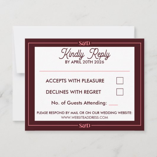 Minimal Modern Editable Wedding RSVP Karte (Vorderseite)