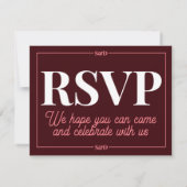 Minimal Modern Editable Wedding RSVP Karte (Rückseite)