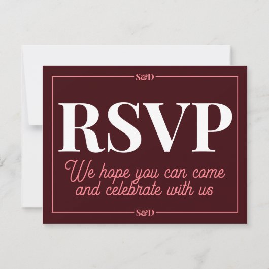 Minimal Modern Editable Wedding RSVP Karte (Rückseite)