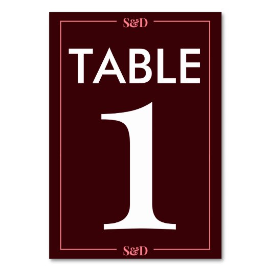 Minimal Modern Editable Wedding Tischnummer (Vorderseite)