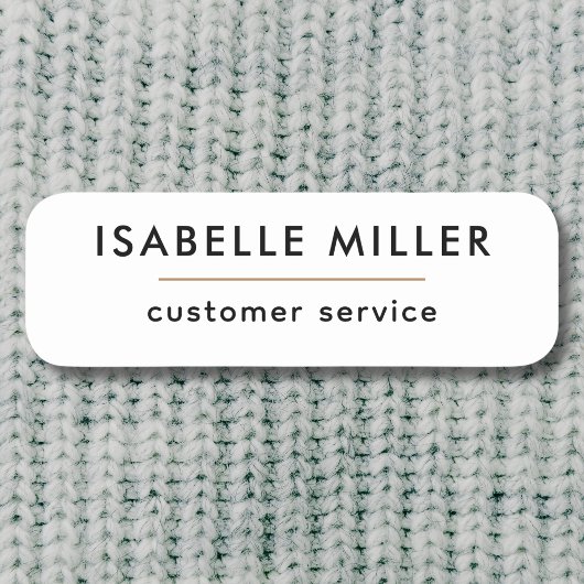 Minimal modern, einfach weiß, Beruflich magnetisch Namensschild