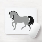 Minimal Modern Elegant Chic Einfaches Graues Pferd Mousepad (Mit Mouse)