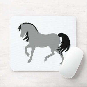 Minimal Modern Elegant Chic Einfaches Graues Pferd Mousepad