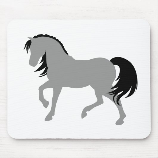 Minimal Modern Elegant Chic Einfaches Graues Pferd Mousepad (Vorne)