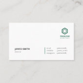 Minimal Modern elegant grün Visitenkarte (Rückseite)