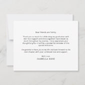 Minimal Modern Eleganter Abschluss Dankeskarte (Rückseite)