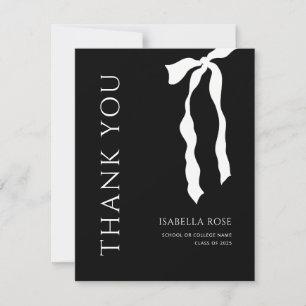 Minimal Modern Eleganter einfacher Bow-Abschluss Dankeskarte