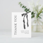 Minimal Modern Eleganter einfacher Bow-Abschluss Dankeskarte (Stehend Vorderseite)