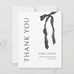 Minimal Modern Eleganter einfacher Bow-Abschluss Dankeskarte