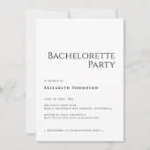 Minimal Modern Eleganter Junggeselinnen-Abschied Einladung (Vorderseite)