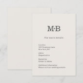 Minimal Modern Elopement Wedding Details Card Begleitkarte (Vorne/Hinten)