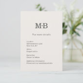 Minimal Modern Elopement Wedding Details Card Begleitkarte (Stehend Vorderseite)