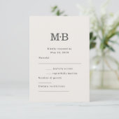 Minimal Modern Elopement Wedding RSVP Card Karte (Stehend Vorderseite)