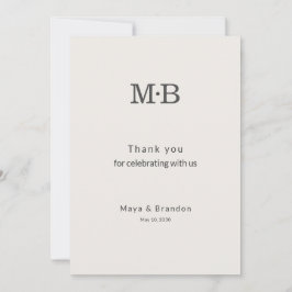 Minimal Modern Elopement Wedding Thank You Card Dankeskarte
