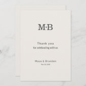 Minimal Modern Elopement Wedding Thank You Card Dankeskarte (Vorne/Hinten)