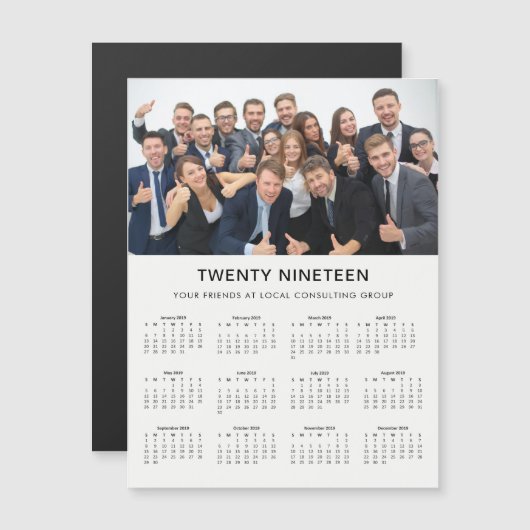 Minimal modern | Foto 2019 Magnetkarte (Vorne/Hinten)