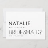 Minimal Modern Foto Bridesmaid Vorschlag Card Einladung (Vorderseite)