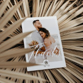 Minimal Modern Foto Palm Tree Monogram Vielen Dank Dankeskarte