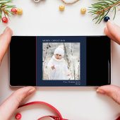 Minimal Modern frohe Weihnachten Foto Blau