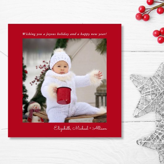 Minimal Modern frohe Weihnachten Foto Rot