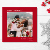 Minimal Modern frohe Weihnachten Foto Rot