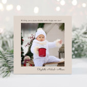 Minimal Modern frohe Weihnachten Foto Taupe