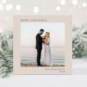 Minimal Modern frohe Weihnachten Foto Taupe