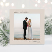 Minimal Modern frohe Weihnachten Foto Taupe