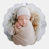 Minimal Modern Full Foto First Christmas Ornament Karte (Vorderseite)