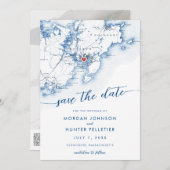 Minimal Modern Gloucester Massachusetts Karte (Vorne/Hinten)