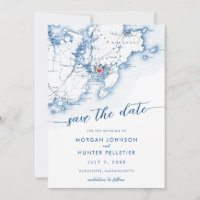 Minimal Modern Gloucester Massachusetts Karte