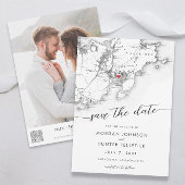 Minimal Modern Gloucester Massachusetts Karte