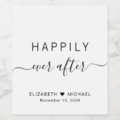 Minimal modern glücklich je nach Hochzeit Weinetikett (Einzelnes Label)