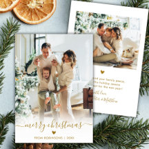 Minimal Modern Gold Script 2 Foto Frohe Weihnachte