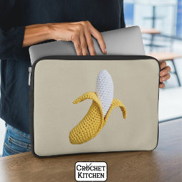 Minimal Modern Grandmacore Niedlich Crochet Banana Laptopschutzhülle