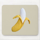 Minimal Modern Grandmacore Niedlich Crochet Banana Mousepad (Vorne)