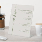 Minimal Modern Gray Olive Green Wedding Bar Sockelschild (In SItu)
