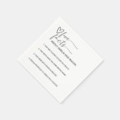 Minimal Modern Hand Drawn Heart Fun Facts Wedding Serviette (Ecke)