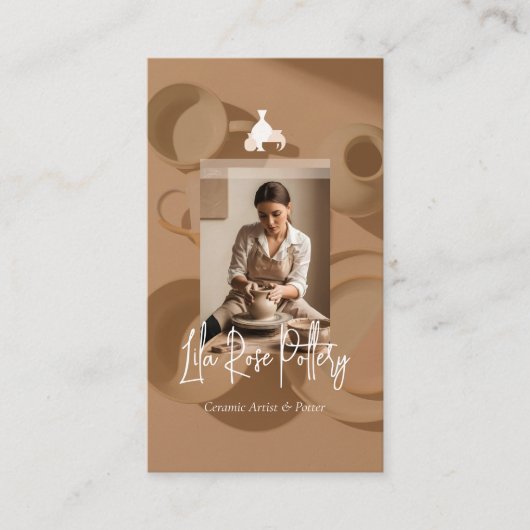 Minimal Modern hand Made Artistic Pottery Photo  Visitenkarte (Vorderseite)