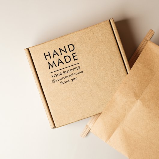 Minimal Modern Handmade Custom Business Info Permastempel