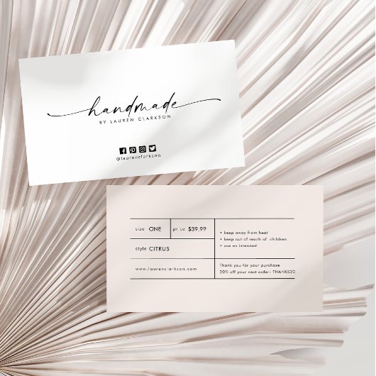 Minimal Modern Handmade Price Tag